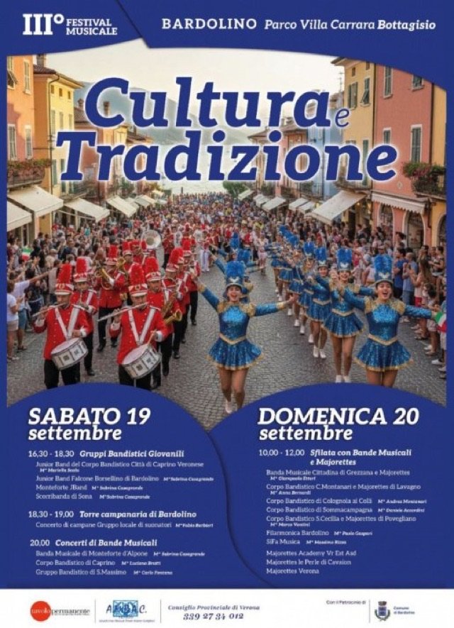 Festival musicale Cultura e Tradizione, bande e majorettes a Bardolino